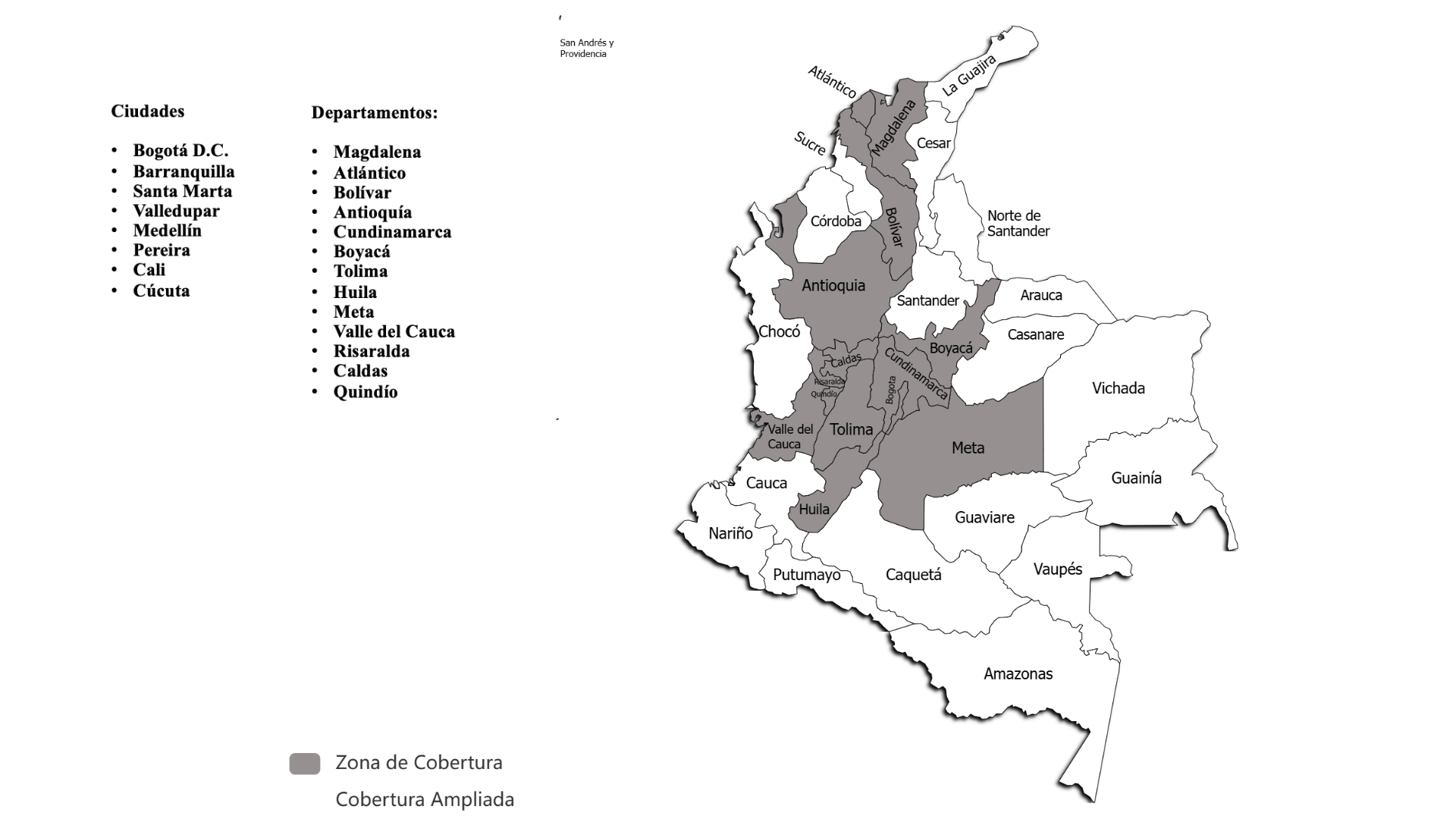 Mapa de Cobertura Nacional - Capital Consultorías SAS